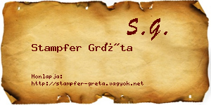 Stampfer Gréta névjegykártya